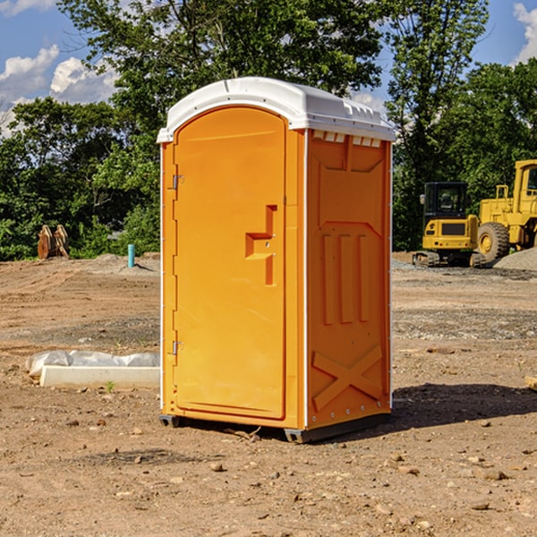 how often are the portable restrooms cleaned and serviced during a rental period in Dalbo MN